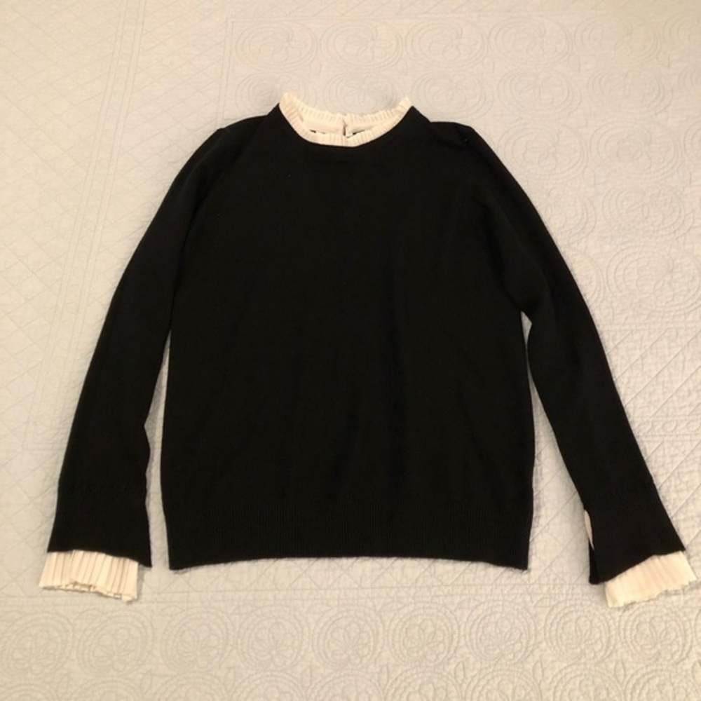 Vila Milano black knit sweater wool blend. Size medium.